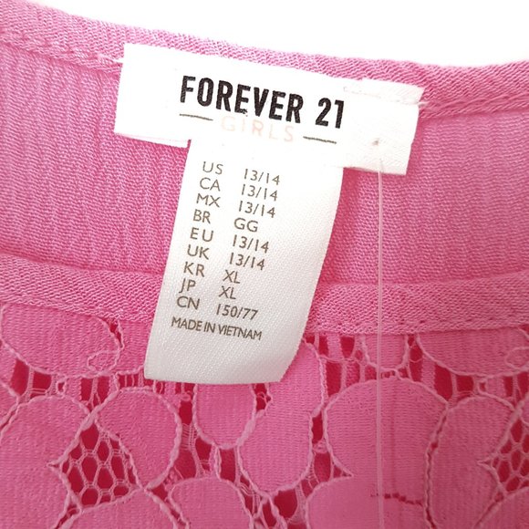 Forever 21 Girls Pink Sleeveless Top/Tank, 13-14 - Picture 4 of 5